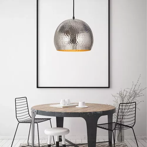 Plafondlamp Bell Small 27x27x21cm gehamerd