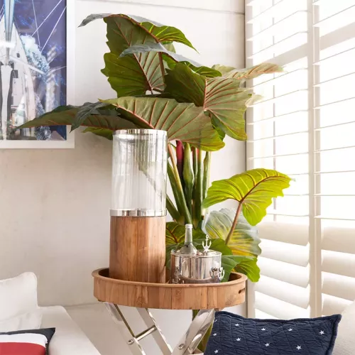 Payaa Orkaan Licht Dante 24x24x68cm Houten Voet Klein (104928)