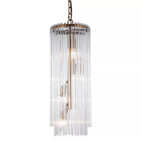 Plafond chandeler Lamp Aleena 25x25x69cm goud glas
