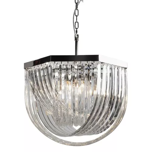 Plafondlamp 61x61x43cm luxe glas en zilver