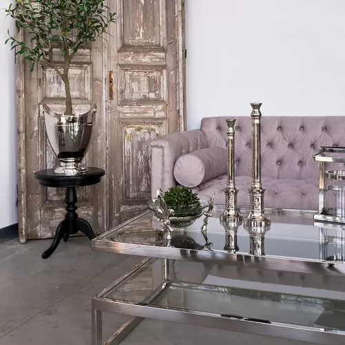 Payaa Kandelaar 12x12x55cm Lelie Groot zilver (101511)