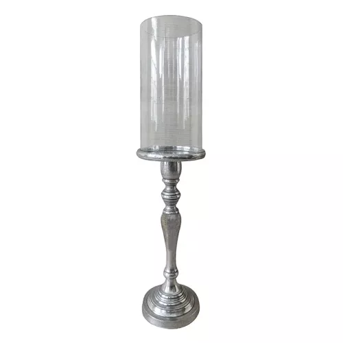 Windlicht Rosario 17x17x40cm Klein zilver