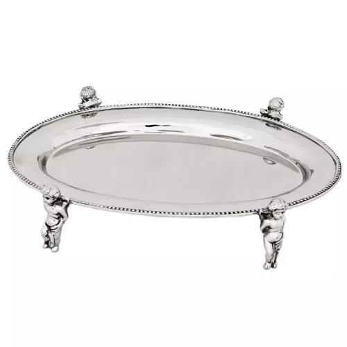 Schaal Zilver 25x17x6cm Engelen